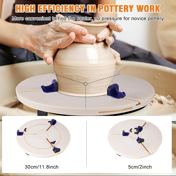JIAWANSHUN Pottery Machine Turntable Clamp, Adjustable Ceramic Art Repair Tool, Portable Pottery Centering Tool, Ceramic Pottery Trimming Turntable Tools for Ceramic Beginners Professionals