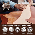 ELW Leather Strap, 13-15 Oz, 3 inch Wide x 84", Cowhide Veg Tan Leather Belt Blank, Leather Strips, Leather Crafting,Tooling Leather, Tan Leather Straps for Crafts, Belt Making Leather