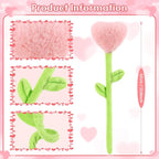 10 Pcs Plush Heart Flower Stuffed Bendable Stems Plush Bouquet Toy Soft Rose Flower 12.6 Inch for Christmas 2025 Mother's Day Girl Girlfriend Wife(Red and Pink Heart)