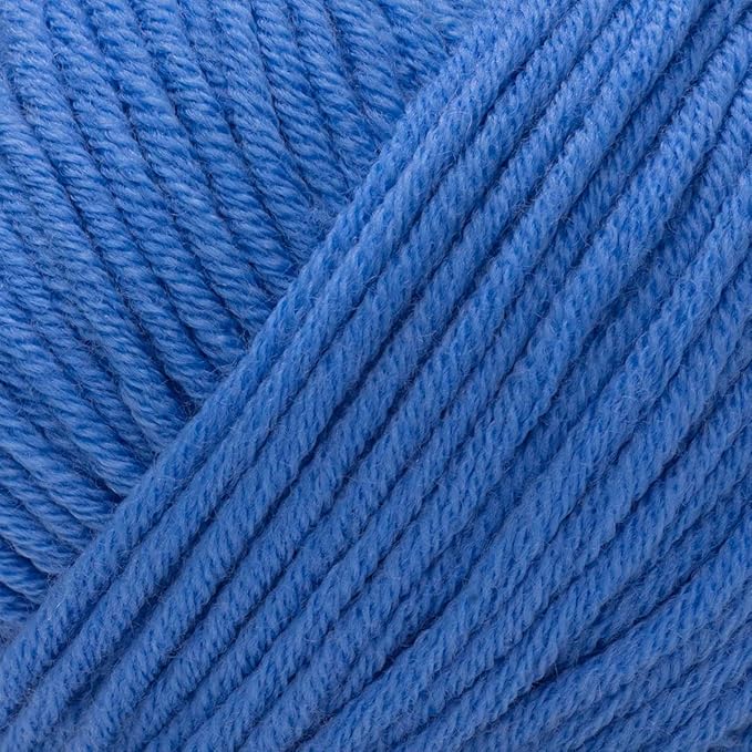 Estako Wool 98 (4- Skeins Pack) 100% Superwash Merino Wool Medium Worsted Weight Soft Knitting and Crochet Yarn (4 x 1.76 oz) (4 x 98 yds) (6387-Blue)