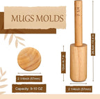 Baderke Cup Pottery Molds, Create Pottery Mug Vases, Cup Molds Crockery Shaping Tool, Assist in Hand Building Crockery Mugs for DIY Ceramic Cup Mug Vase Making(2 1/4'', 9-10 oz)