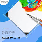 Glass Palette for Oil Painting 16 x 12 Inches, Clear Paint Mixing Palette for Acrylic Painting, Ultra White, Painting Supplies for Use with All Art Media, Artists, Adults, Kids