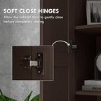 HOMCOM 69" Tall Storage Cabinet with Movable Storage Shelves, Modern Style Pantry Cabinet with Soft Close Doors, Coffee