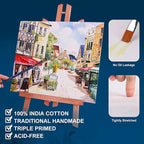 Stretched Canvases for Painting 24x48 Inch 2-Pack, 12.3 oz Triple Primed Acid-Free 100% Cotton Blank Canvas, Large Art Canvases for Oil Paint Acrylics Pouring & Wet Art Media, Pour Painting