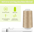 Serger Thread 4 Cones 3000 Yards Each Spool All Purpose Polyester Thread 40S/2 for Sewing, Serger, Overlock, Quilting, Piecing-Dark Khaki