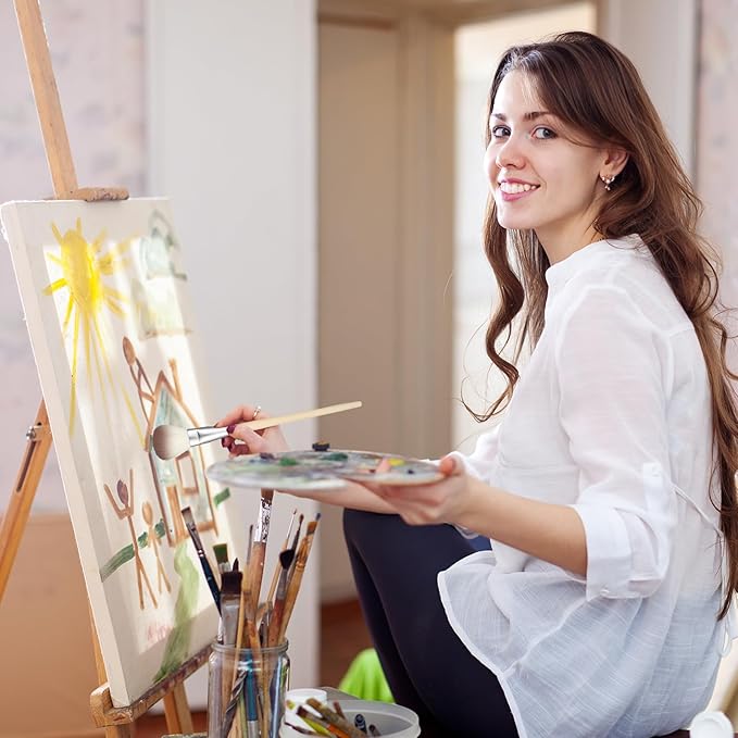 10 PCS Pottery Glaze Brushes Glazing Goat Hair Blending Brush Painting Ceramic Brushes Paintbrush Underglaze Brush Art Paintbrush Tool for Canvas Oil Pottery Canvas