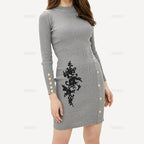 AUEAR, 2 Pack Black Flower Embroidery Applique Sew on Floral Patches for DIY Craft Decoration