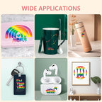 Tintnut Gradient Permanent Adhesive Vinyl - 8 Sheets 12"x10" Rainbow Ombre Glossy Patterned Permanent Adhesive Vinyl for Cutting Machine, Home Decor Self Sticker