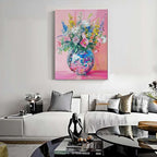 Lzyueyuan Flowers Stamped Cross Stitch Kits for Adults Beginner, Disco Ball Cross Stitch Ornament Kits Counted Embroidery Needlepoint Kits Home Decor 11.8X15.7inch