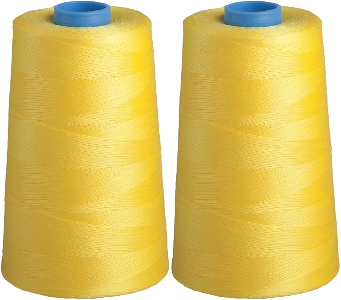 Connecting Threads 100% Cotton Essential Thread 5000 Yard Cone Set of 2 (Lemon)