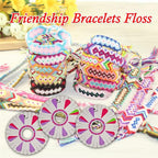 Embroidery Floss Rainbow Color 109 Skeins Per Pack Cross Stitch Threads Friendship Bracelets Floss Crafts Floss with 3 Weaved Plate（105 pcs Embroidery Floss +4 Metallic Embroidery Thread