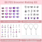 Emibele Girls Charm Beads Bracelet Making Kit with Portable Jewelry Box, Jewelry Making Kit for Kids Age 5 6 7 8-12, DIY Arts Crafts Toys for Teens Girls Gift Choices on Birthday Valentines Christmas