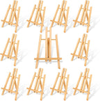 10 Pack 11.8" Wooden Easel, Easel Stand for Painting, Tabletop Easel for Artist/Students/Beginners, Portable Canvas Photo Picture Sign Holder