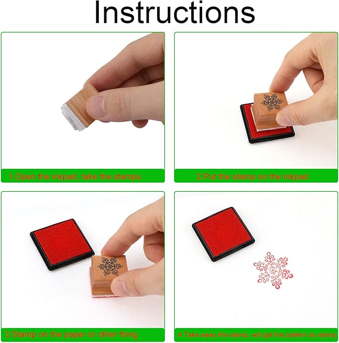 HOWAF Wooden Christmas Stamps for Kids Crafting, Card Making, Painting, Scrapbooks, Party Bag Fillers, Favor Decoration Supplies