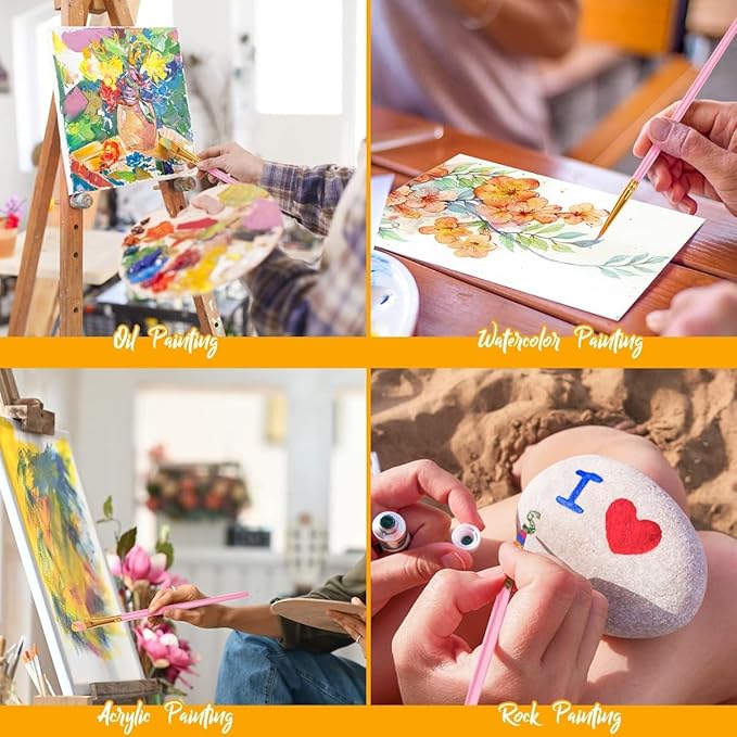 for Kids, Teen Girl Girls Trendy Stuff, Easter Basket Stuffers, Soucolor Acrylic Paint Brushes Art Set for Acrylic Painting Oil Watercolor Canvas Boards Egg Rock Body Face Nail