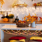 Huwena 200 Pcs Fall Wooden Beads Autumn Pumpkin Maple Leaf Colorful Round Loose Spacer Thanksgiving Beads Wood Bead Colorful Craft for DIY Craft Making Bracelet Necklace Home Decor