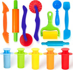 Dough Extruder Set for Kids + Cutters - Clay and Modeling Tools Set - (13 pcs.) - Educational Clay and Dough Tools for Learning, Counting, and Crafting – Strong and Durable