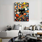 Lzyueyuan Cat Flower Stamped Cross Stitch Kits for Adults Beginner,Cross Stitch Ornament Kits Counted Embroidery Needlepoint Kits Home Decor 11.8X15.7 inch