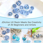JDiction 200g UV Resin - New Formula Crystal Clear Solar Cure Sunlight Activated Hard UV Resin Kit for Jewelry Making, Casting and Coating DIY Crafts