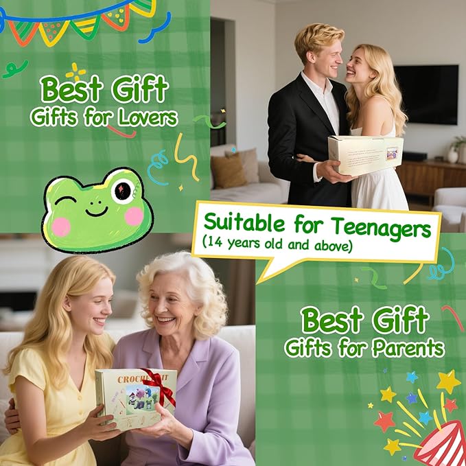 Alutaba 6Pcs Crochet Kit for Beginners, Crochet Animal Kits for Adults with Step by Step Videos Tutorials, Knitting Kit for Crochet Lovers Great Birthday Holiday Gift, DIY Handmade Gifts