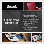 Dunwell Art Portfolio 8.5x11 Folder (Ruby), Black Mounting Paper, Portfolio Binder for Artwork, 8.5 x 11 Art Folder, 24 Pockets Display 48 Pages, Acid-Free Poly Presentation Book