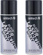 OMTech Laser Marking Spray, Metal Laser Marking Fluid for CO2 Laser Engravers, 2 13oz Aerosol High Contrast Spray for Black Laser Engraving Metal, Laser Ink Agent for Aluminum Stainless Steel Brass