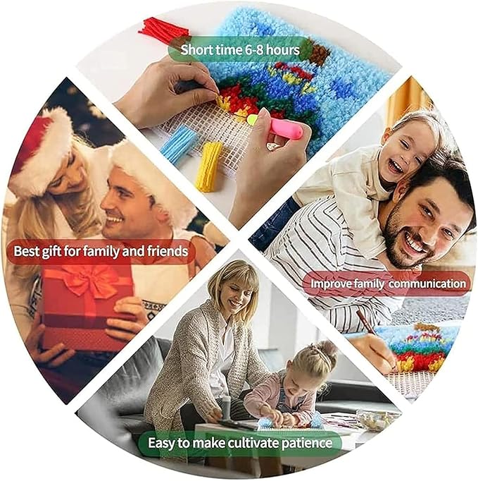 Puzamen Latch Hook Pillow Kits for Kids Adults Beginners