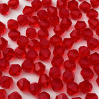 100pcs 8mm Bicone Glass Crystal Beads for Jewelry Making, Faceted Bicone Glass Spacer Beads for Bracelet Earring Necklace DIY Craft(Red)