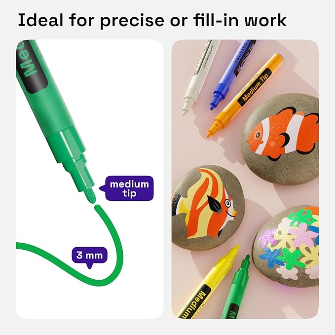 ARTISTRO - Fabric Paint pens and Paint Markers – Permanent Fabric Decorating Pens for Clothes, Canvas, and DIY Crafts (30 Medium Tip)