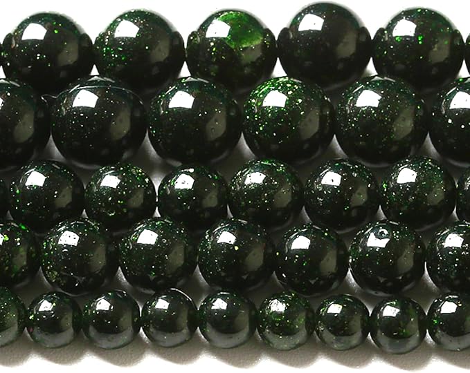 4MM 180pcs Natural Green Sandstone Energy Healing Beads Round Loose Beads for Jewelry Making Bracelet 2 Strands 32"