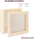 Ampersand Art Supply Unprimed Basswood Artist Panel, 1-1/2" Cradled Profile, 5"x7"