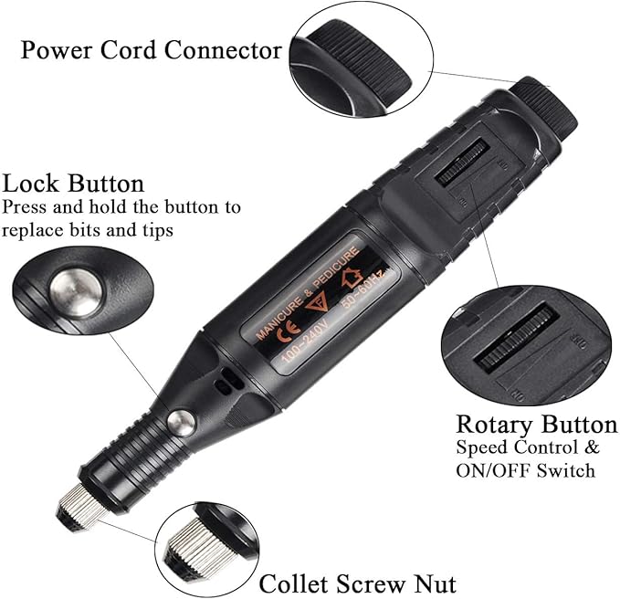 108 Pcs Engraving Tool Kit, Multi-Functional Electric Corded Micro Engraver Etching Pen DIY Rotary Tool for Jewelry Glass Wood Metal Plastic with Scriber, 82 Accessories and 24 Stencils - Black