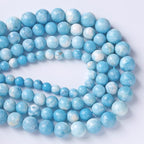 8MM 45PCS Natural Blue Larimar Gemstone Crystal Beads for Jewelry Making DIY Bracelet