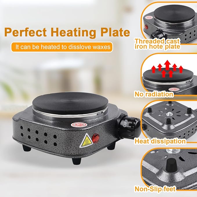 BBAXI Candle Making kit with Hot Plate,Wax Melter for Candle Making,Candle Making Kit for Beginners with Melting Pot,Including Candle Pot,Electric Stove,Thermometer, Candle Wick,Anti-hot