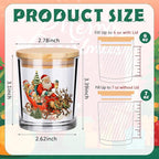 Ziliny 10 Pcs Vintage Christmas Glass Candle Jars Empty Containers Bulk 7 oz Glass Jars with Cork Lids Tins for Christmas Holiday Candle Making Storing Biscuits Tea Party Favors