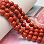 NCB Natural Stone Round Red Jasper Beads - 100pcs 8mm Smooth Genuine Real Stone Beading for Bracelet Necklace Jewelry Making