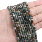 Natural Indian Agate Spacer Beads Caps Rondelle Disk Loose Beads for Beading Jewelry Making 4mmx2mm 38cm