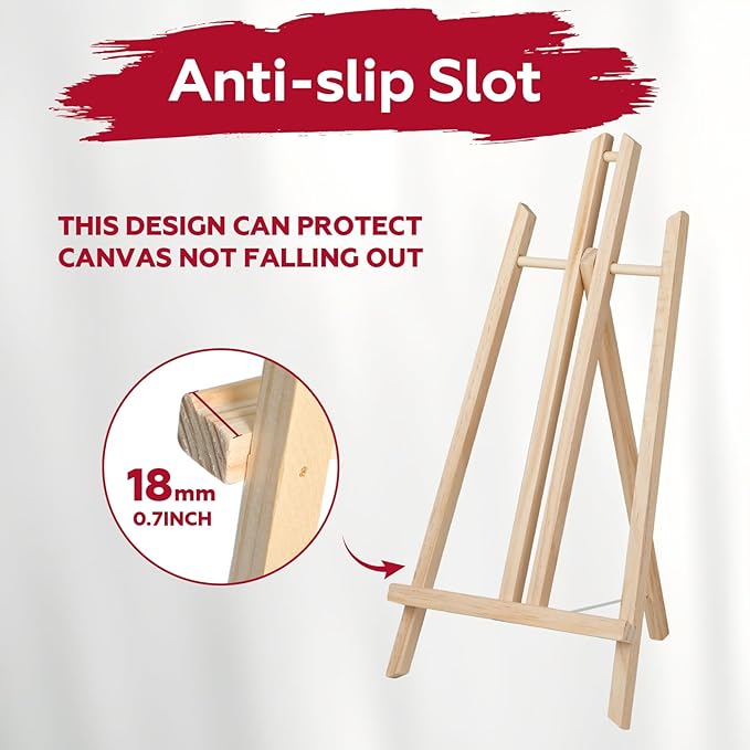 10 Pack 16 Inch Wooden Easel Stand, Portable A-Frame Tabletop Display Easel for Painting, Canvas, Photos, Signs, Art Easel for Kids, Students, Beginners, Artists - Compact & Lightweight