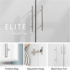 Prepac Elite 24" Storage Cabinet, White Storage Cabinet, Bathroom Cabinet, Pantry Cabinet with 3 Shelves 16" D x 24" W x 65" H, WES-2464