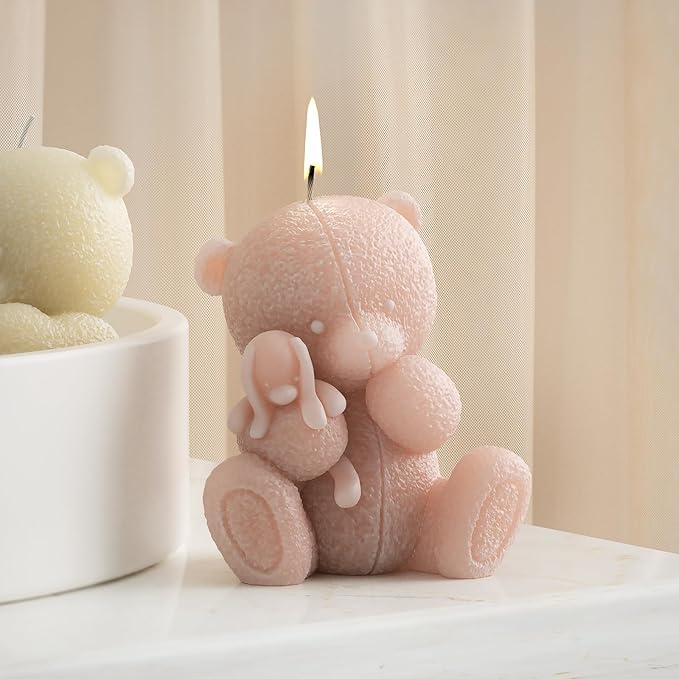 Suture Bear Doll Bear Candle Animal Resin Casting Making Molds Silicone Mold for Candle Home Decorate Candle Making 3D Animal Mold