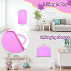 Silicone Craft Station Mat for Kids, Large Silicone Art Mat With Handle, Raised Edges for Painting, Jewelry-Making & Crafts - 26x16in, Pink