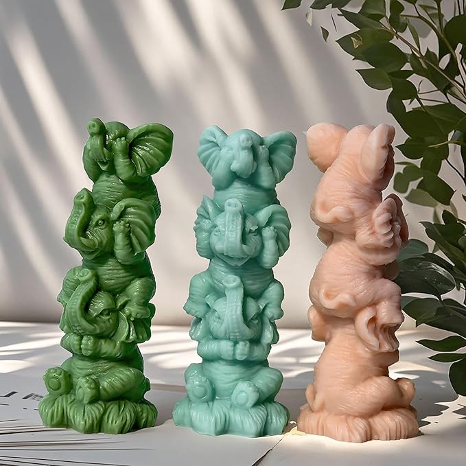 Elephant Molds Animal Resin Mold - Resin Casting Silicone Molds for Home Decor & Candle Making Wave Spiral Mold