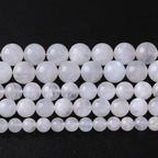 75PCS 10MM Natural Stone White Moonstone Gemstone Semi Precious Beads for Jewelry Making DIY Bracelet