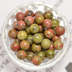 200PCS 8mm Natural Stone Beads Unakite Round Loose Gemstone DIY Charm Smooth Beads for Bracelet Necklace Earrings Jewelry Making Accessories Supplier (Unakite, 8mm 200Beads)