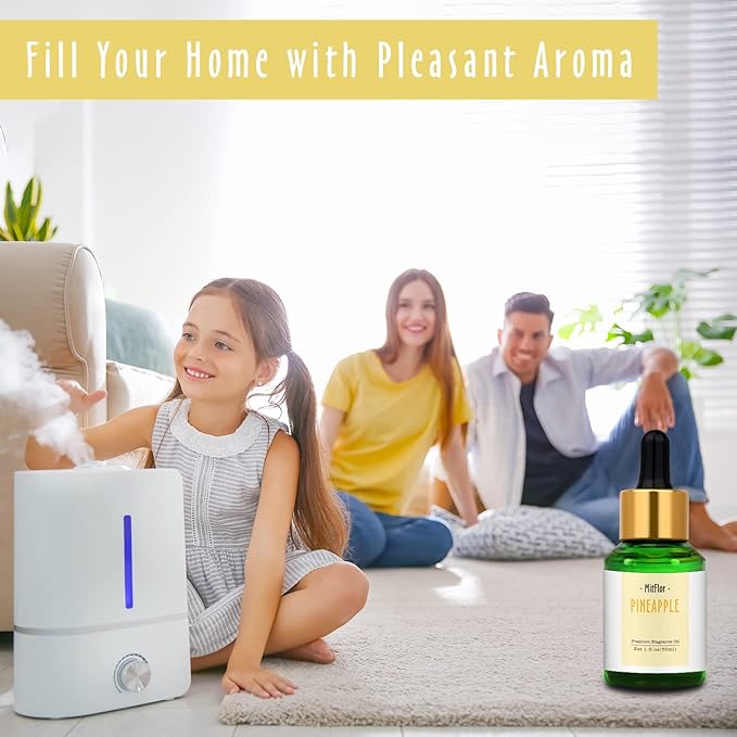 Pineapple Fragrance Oil, MitFlor Single Scented Oil, Large Size Premium Grade Fragrance Oil for Soap & Candle Making, Aromatherapy Oil, Sweet & Fruity Scent for Home Fragrance, 30ml