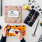 ORIGACH Silicone Clear Stamps - Witch, Ghost, Cat, Bat, Pumpkin Reusable Stamps for Card Making, Scrapbooking & DIY Halloween Décor - 6.3x4.3inches