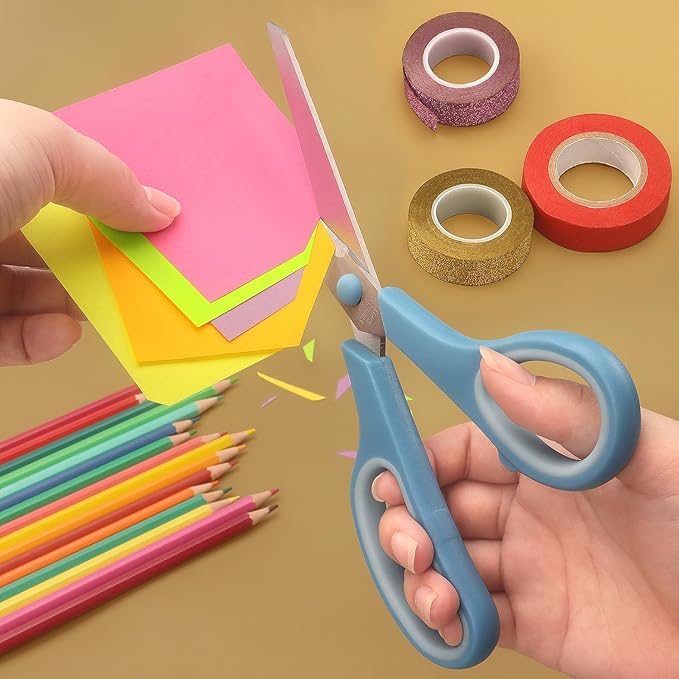 Scissors 8.5 Inch scissors all purpose Bulk Set of 3, Scissors for Office Home School Craft Supplies, Soft Comfort-Grip Right/Left Hand