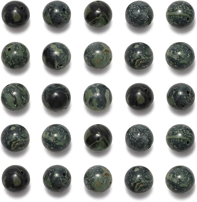 NCB 200pcs 6mm Kambaba Jasper Loose Beads for Jewelry Making, Natural Semi Precious Beads Round Smooth Gemstones Spacer Beads Charms for Necklaces Bracelets (Kambaba Jasper, 6mm 200Beads)