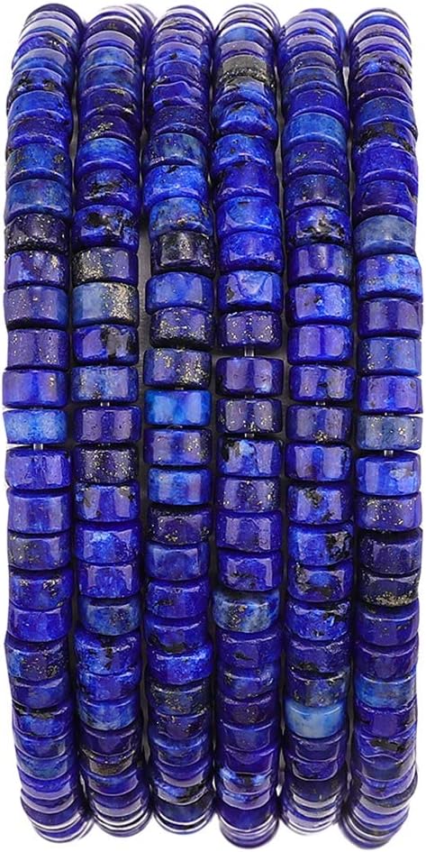 Natural Lapis Lazuli Spacer Beads Caps Loose Semi Gemstone for Beading Jewelry Making 4mmx2mm 38cm