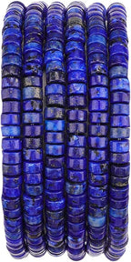 Natural Lapis Lazuli Spacer Beads Caps Loose Semi Gemstone for Beading Jewelry Making 4mmx2mm 38cm